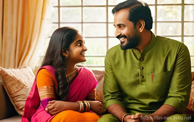 성교육과 교육 정책 - **Prompt:** A warm and inviting scene depicting a Bengali mother and father having an open, comforta...