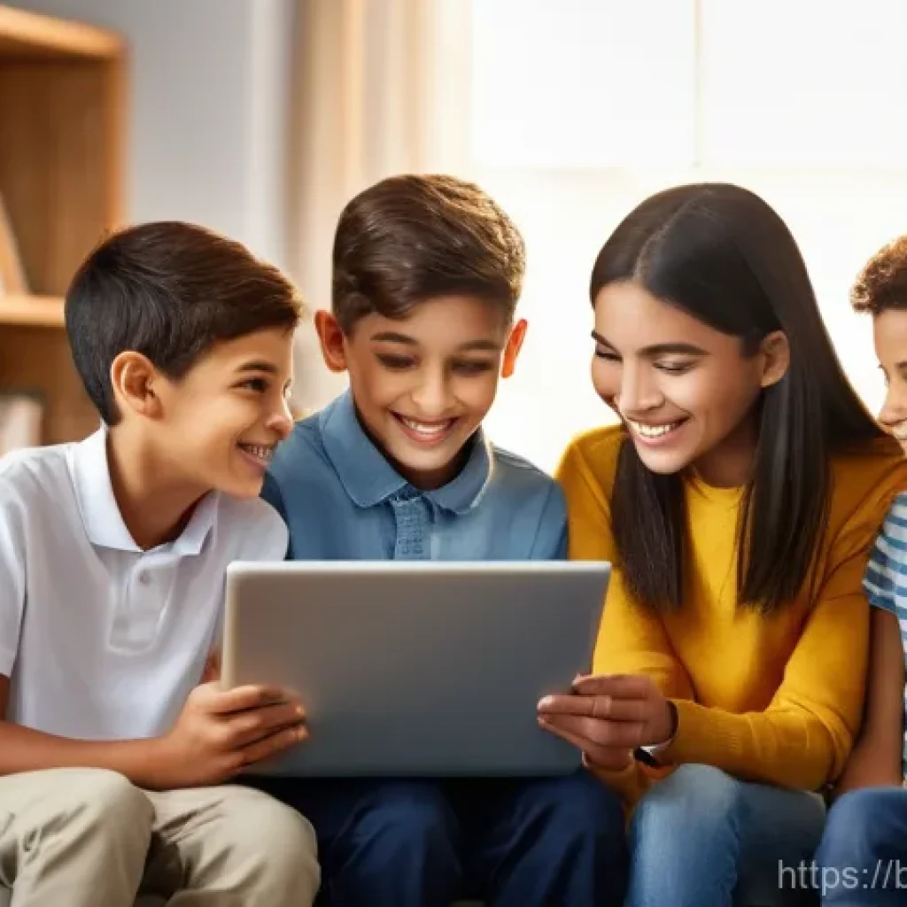 디지털 시대의 성교육 - **Prompt 1: Digital Literacy and Guided Learning**
    "A bright, warm image of a diverse group of f...