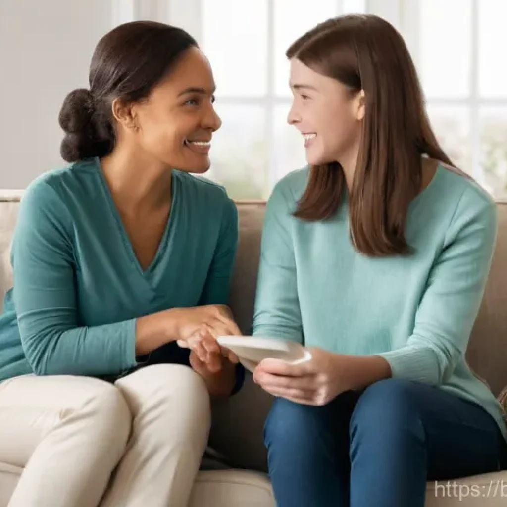 성교육과 부모 상담 - **Prompt 1: Open and Trusting Conversation**
    "A cozy and well-lit living room scene, with soft, ...