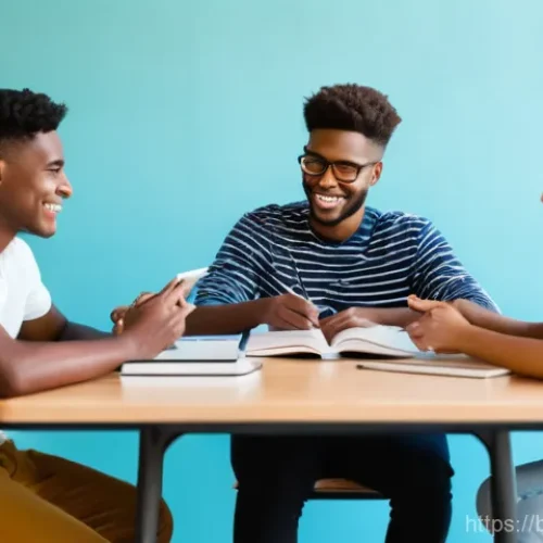 성교육과 안전한 성생활 - **Open Communication and Knowledge Sharing:**
    "A diverse group of young adults, both male and fe...