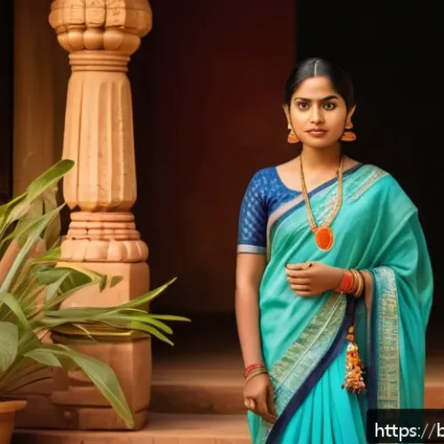 Home 30 성교육과 성적 자율권 - A respectful and empowering scene of a young Bengali woman standing confidently in a traditional yet...